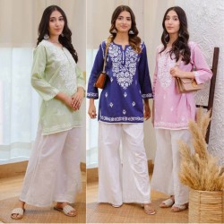 Summer special chanderi kurta palazzo set